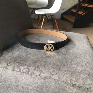 Black Leather Michael Kors Belt